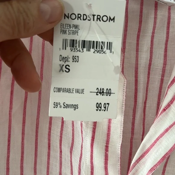 Net Frank & Eileen linen stripe blouse - Picture 3 of 5